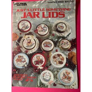 Leisure Arts Just A Little Something Cross Stitch Jar Lids Design Book Debra Jor